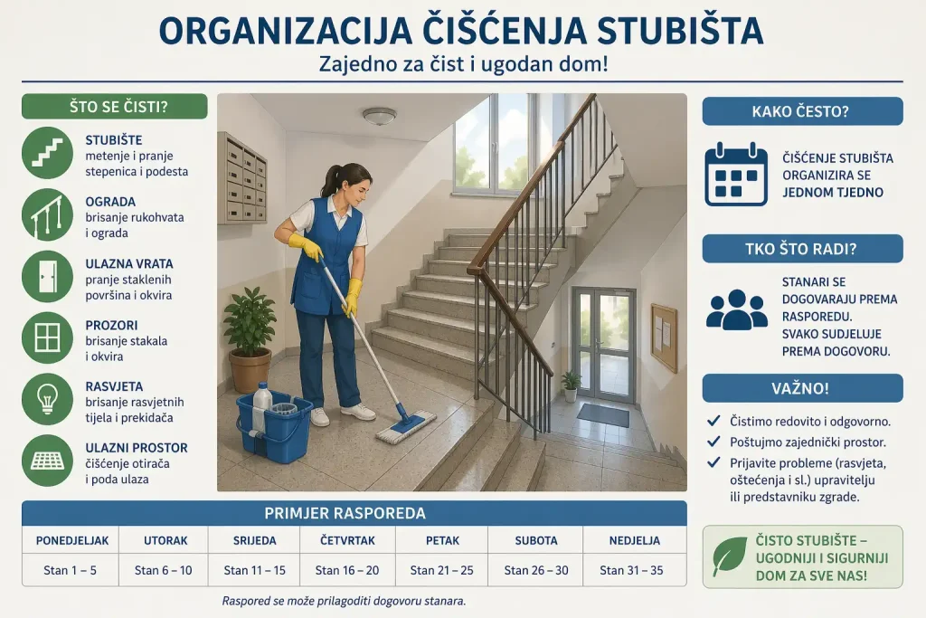kako organizovati čišćenje stubišta u zgradi