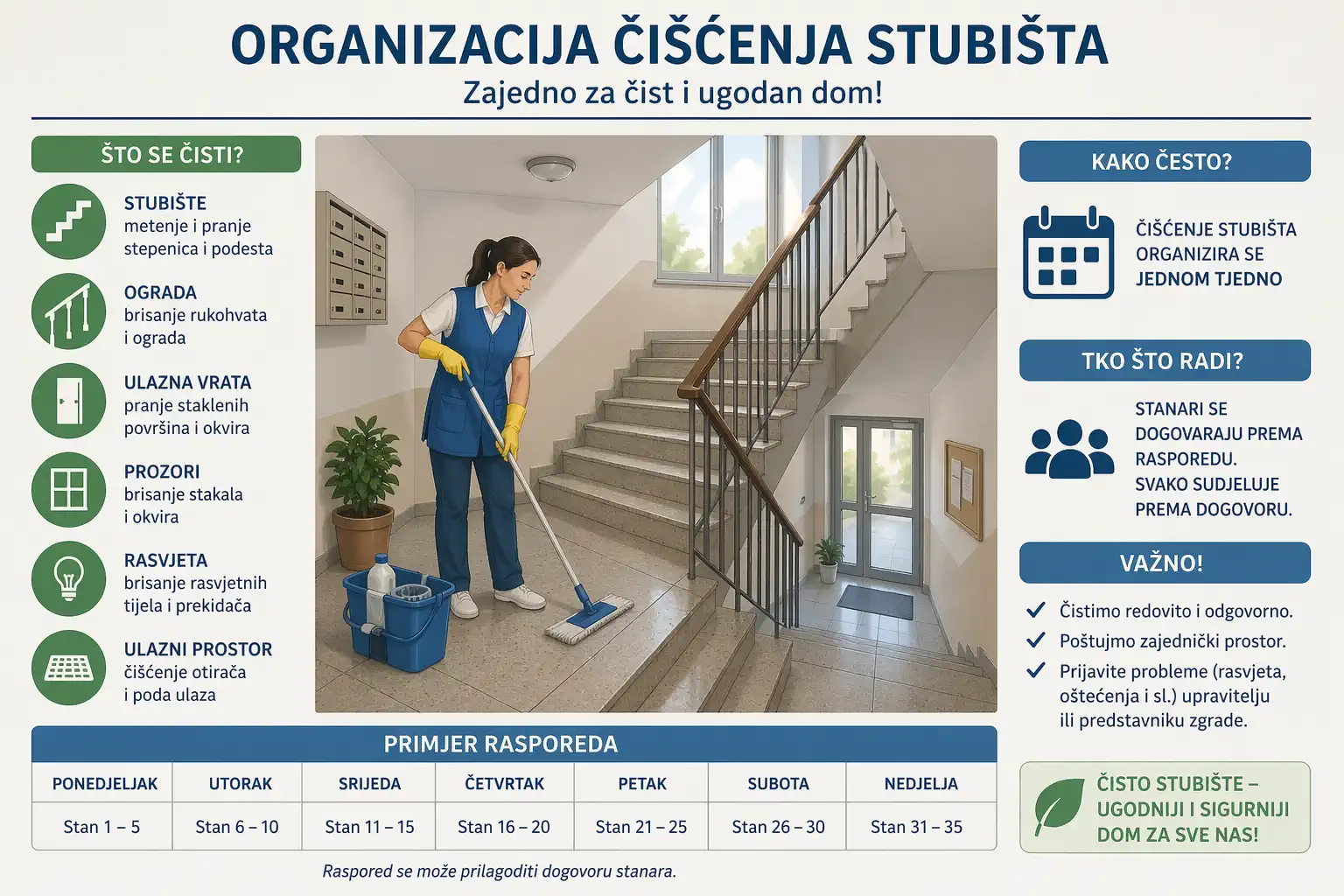 kako organizovati čišćenje stubišta u zgradi